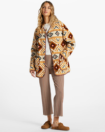 2 Fireside Cosy - Giacca abbottonata in felpa da Donna White ABJFT00397 Billabong