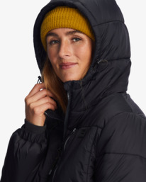 6 A/Div Transport Puffer 3 Hooded Zip-Up Jacket Black ABJJK00167 Billabong