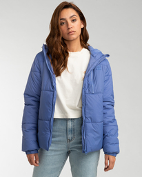 0 A/Div Transport Puffer 3 Hooded Zip-Up Jacket Blue ABJJK00167 Billabong