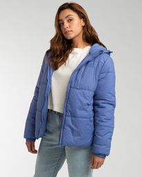 1 A/Div Transport Puffer 3 Hooded Zip-Up Jacket Blue ABJJK00167 Billabong