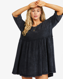 0 Still Dreaming Babydoll T-Shirt Dress Black ABJKD00164 Billabong