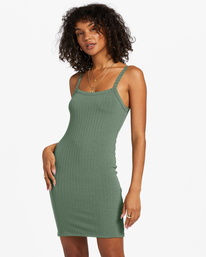 0 Summer Babe Rib Knit Dress Green ABJKD00204 Billabong
