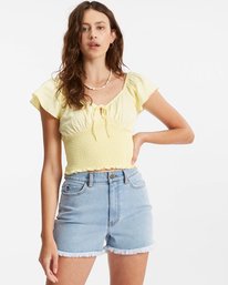 0 Secret Spot Knit Top Yellow ABJKT00196 Billabong