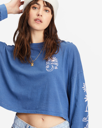 4 Beach Boyfriend Long Sleeve Crop Top Blue ABJKT00282 Billabong