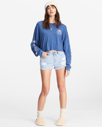 1 Beach Boyfriend Long Sleeve Crop Top Blue ABJKT00282 Billabong