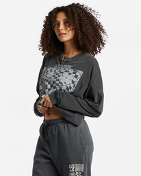 1 Beach Boyfriend Long Sleeve Crop Top Black ABJKT00282 Billabong