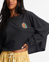 4 Beach Boyfriend Long Sleeve Crop Top Black ABJKT00282 Billabong