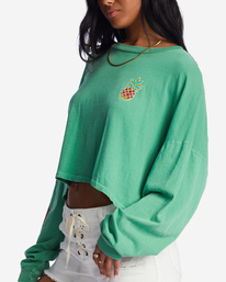 5 Beach Boyfriend Long Sleeve Crop Top Green ABJKT00282 Billabong