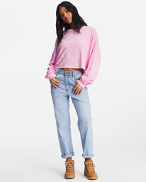 1 Beach Boyfriend Long Sleeve Crop Top Pink ABJKT00282 Billabong