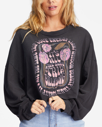 4 Beach Boyfriend Long Sleeve Crop Top Black ABJKT00282 Billabong
