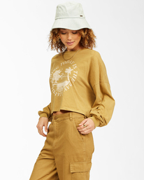 4 Beach Boyfriend Long Sleeve Crop Top Green ABJKT00282 Billabong