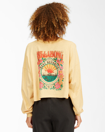 2 Beach Boyfriend Long Sleeve Crop Top Beige ABJKT00282 Billabong