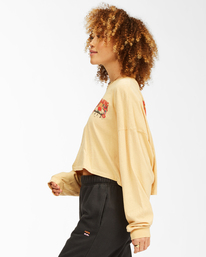 3 Beach Boyfriend Long Sleeve Crop Top Beige ABJKT00282 Billabong