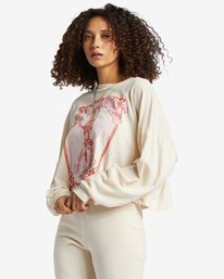 1 Beach Boyfriend Long Sleeve Crop Top White ABJKT00282 Billabong