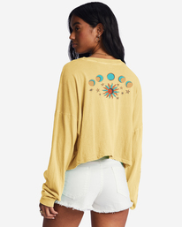 2 Beach Boyfriend Long Sleeve Crop Top Yellow ABJKT00282 Billabong