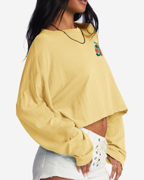 3 Beach Boyfriend Long Sleeve Crop Top Yellow ABJKT00282 Billabong