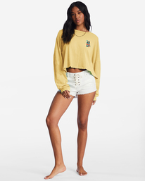 1 Beach Boyfriend Long Sleeve Crop Top Yellow ABJKT00282 Billabong