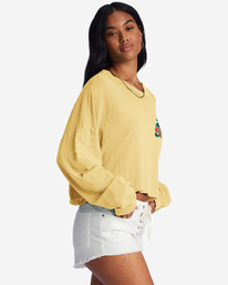 1 Beach Boyfriend Long Sleeve Crop Top Yellow ABJKT00282 Billabong