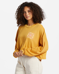 1 Beach Boyfriend Long Sleeve Crop Top Yellow ABJKT00282 Billabong