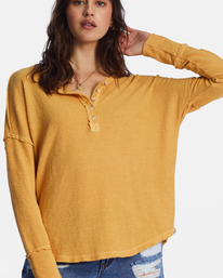 3 New Anyday Henley Top Yellow ABJKT00307 Billabong