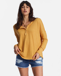 billabong, New Anyday Henley Top, GOLD COAST (ygy0) NEW ANYDAY ABJKT00307