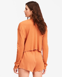 billabong, Pick Me Up Waffle Knit Long Sleeve Top, TOFFEE (tof) PICK ME UP ABJKT00308