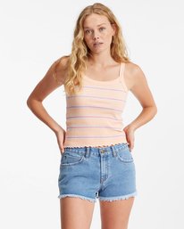 billabong, The Baby Tricot Débardeur, APRICOT (apr) The Baby - Rib Knit Vest Top for Women ABJKT00343