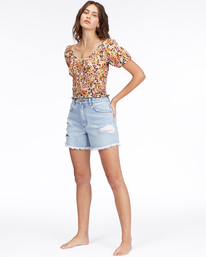 1 Get Along Puff Sleeve Top Black ABJKT00384 Billabong