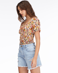 3 Get Along Puff Sleeve Top Black ABJKT00384 Billabong