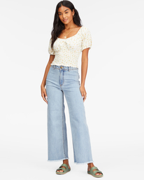 1 Get Along Puff Sleeve Top White ABJKT00384 Billabong