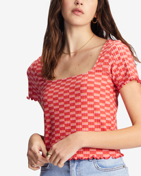 5 Squared Away Knit Top Pink ABJKT00415 Billabong