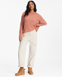 1 Cozy Falls Hooded Long Sleeve Top Brown ABJKT00420 Billabong