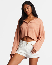 billabong, Come Again Cozy Lounge Top, WASHED BRICK (cklw) COME AGAIN ABJKT00436