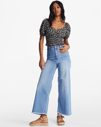 1 Love Song Puff Sleeve Top Black ABJKT00441 Billabong
