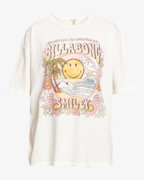 1 Billabong x Smiley True Boy - Camiseta Extragrande para Mujer Blanco ABJKT00455 Billabong