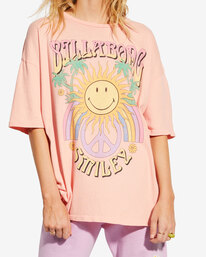 3 Billabong x Smiley True Boy - Übergroßes T-Shirt für Frauen Rosa ABJKT00455 Billabong