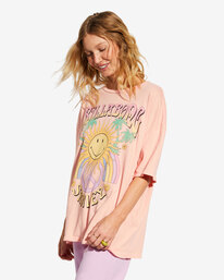 2 Billabong x Smiley True Boy - Übergroßes T-Shirt für Frauen Rosa ABJKT00455 Billabong