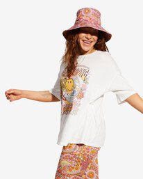 4 Billabong x Smiley True Boy - Camiseta Extragrande para Mujer Blanco ABJKT00455 Billabong