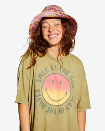 6 Billabong x Smiley True Boy - Camiseta Extragrande para Mujer Beige ABJKT00455 Billabong