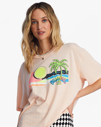 5 Pipe New Boy - Oversized T-Shirt for Women Pink ABJKT00456 Billabong