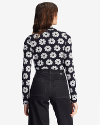 4 Daisy Days Cropped Bodycon Long Sleeve Top Black ABJKT00458 Billabong