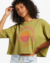 3 TRUE Cropped T-Shirt White ABJKT00470 Billabong