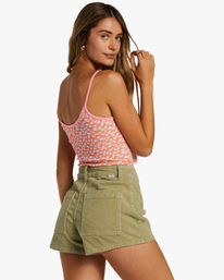 2 Little Sister Cami Rib Knit Top Pink ABJKT00477 Billabong