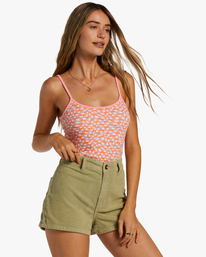 1 Little Sister Cami Rib Knit Top Pink ABJKT00477 Billabong