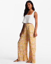 billabong, Split Spirit Floral Pants, GOLDEN PEACH (ygf0) Split Spirit - Beachy Trousers for Women ABJNP00118