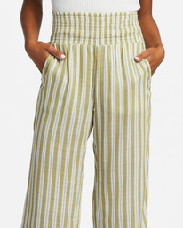 4 New Waves 2 Elastic Waist Pants Green ABJNP00127 Billabong