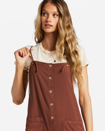3 Beach Cruiser Wide-Leg Overalls Brown ABJNP00234 Billabong