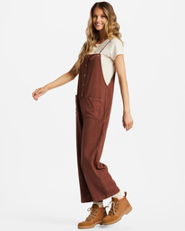 1 Beach Cruiser Wide-Leg Overalls Brown ABJNP00234 Billabong
