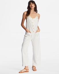 0 Beach Cruiser Wide-Leg Overalls White ABJNP00234 Billabong