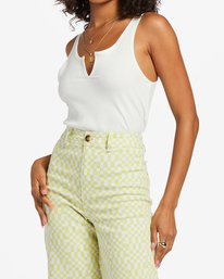 4 Free Fall Print Wide Leg Pants Green ABJNP00352 Billabong
